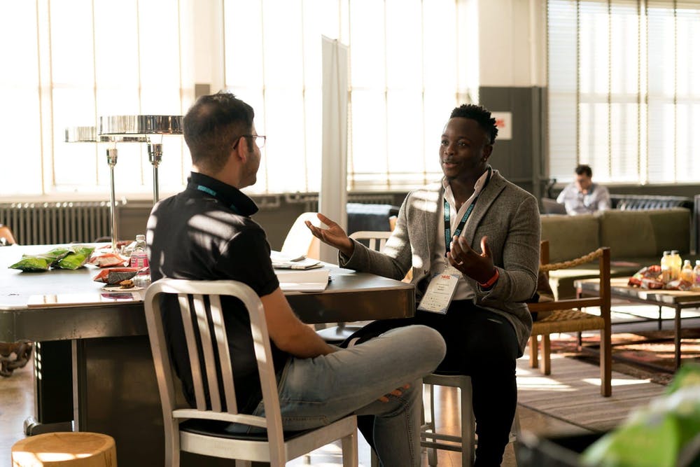 Friendly face-to-face customer consultation